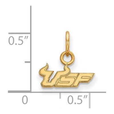 University of South Florida Gold-Plated Sterling Silver USF Bulls Extra Small Pendant – view 2