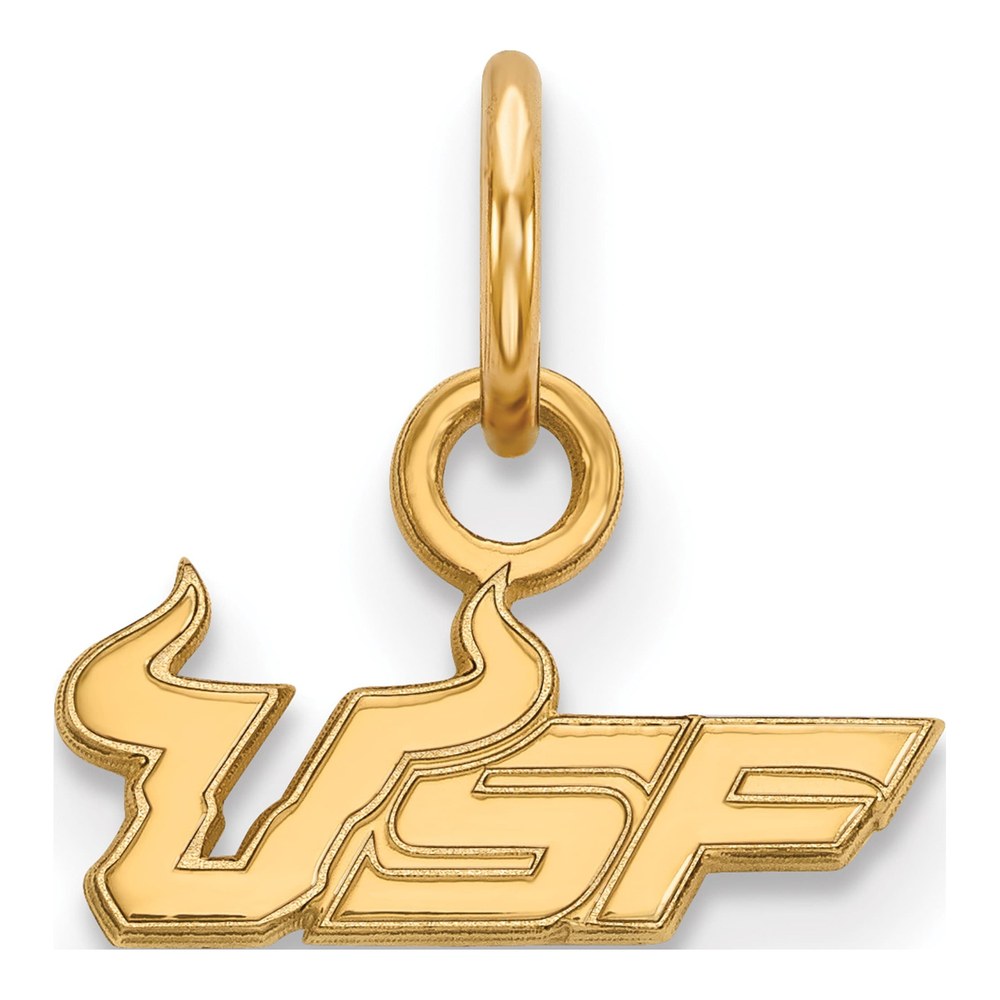 Sterling Silver Gold-Plated Logoart University Of South Florida U-S-F Extra Small Pendant