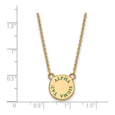 Alpha Sigma Tau Gold-Plated Sterling Silver Small Sorority Pendant Necklace – view 2