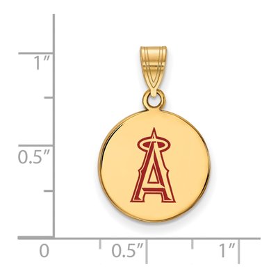 Los Angeles Angels Gold-Plated Sterling Silver Medium Enamel Disc Pendant – view 2