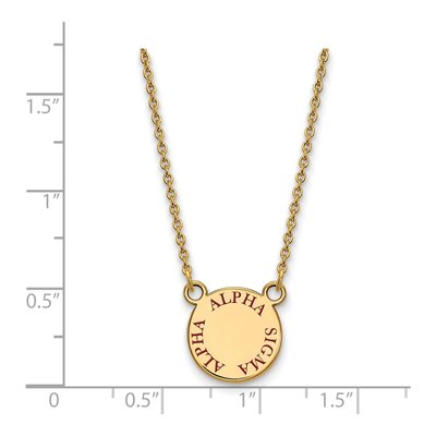 Alpha Sigma Alpha Gold-Plated Sterling Silver Small Sorority Necklace – view 2