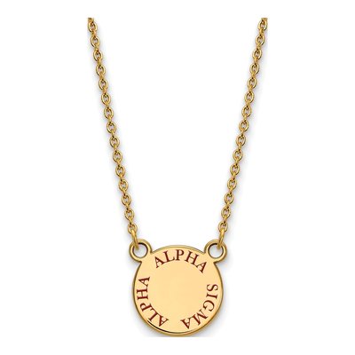 Alpha Sigma Alpha Gold-Plated Sterling Silver Small Sorority Necklace