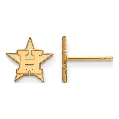 Houston Astros Gold-Plated Sterling Silver Stud Earrings