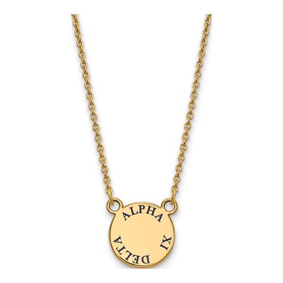 Alpha Xi Delta Gold-Plated Sterling Silver Small Sorority Pendant Necklace