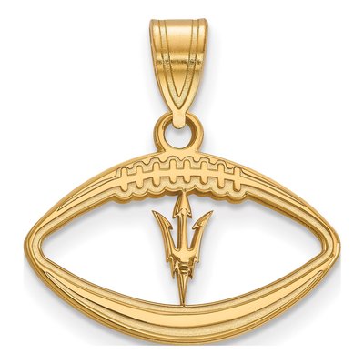 Arizona State University Gold-Plated Sterling Silver Medium ASU Pitchfork Football Pendant