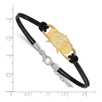 Columbus Blue Jackets Gold-Plated Sterling Silver Leather Bracelet – view 2