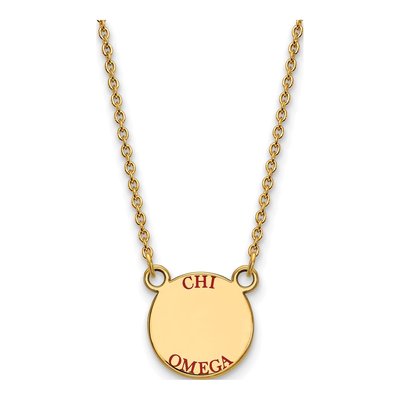 Chi Omega Gold-Plated Sterling Silver Small Sorority Necklace