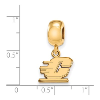 Central Michigan University Gold-Plated Sterling Silver Extra Small Letter C Dangle Bead – view 2