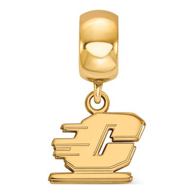 Central Michigan University Gold-Plated Sterling Silver Extra Small Letter C Dangle Bead – view 3