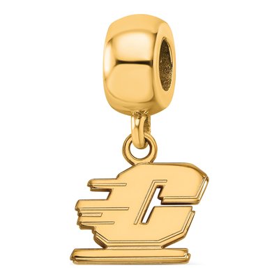Central Michigan University Gold-Plated Sterling Silver Extra Small Letter C Dangle Bead