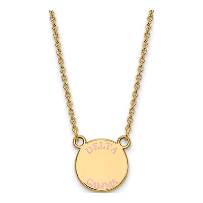 Delta Gamma Gold-Plated Sterling Silver Small Sorority Pendant Necklace