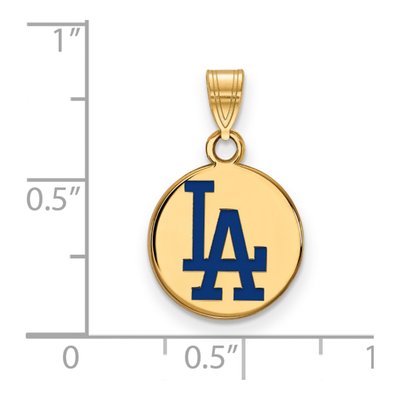 Los Angeles Dodgers Gold-Plated Sterling Silver Small LA Enamel Pendant – view 2