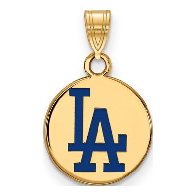 Los Angeles Dodgers Gold-Plated Sterling Silver Small LA Enamel Pendant