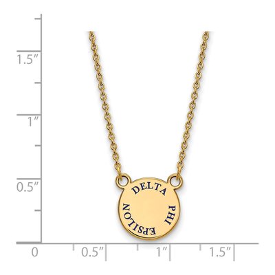 Delta Phi Epsilon Gold-Plated Sterling Silver Small Sorority Pendant Necklace – view 2