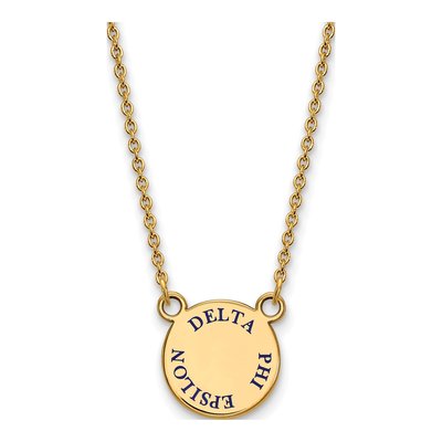 Delta Phi Epsilon Gold-Plated Sterling Silver Small Sorority Pendant Necklace