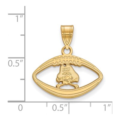 East Carolina University Gold-Plated Sterling Silver Medium Pirates Football Pendant – view 2