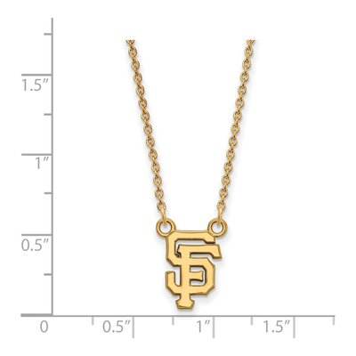 San Francisco Giants Gold-Plated Sterling Silver Small SF Pendant Necklace – view 2
