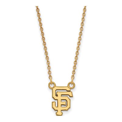 San Francisco Giants Gold-Plated Sterling Silver Small SF Pendant Necklace
