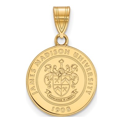 James Madison University Gold-Plated Sterling Silver Medium Crest Pendant