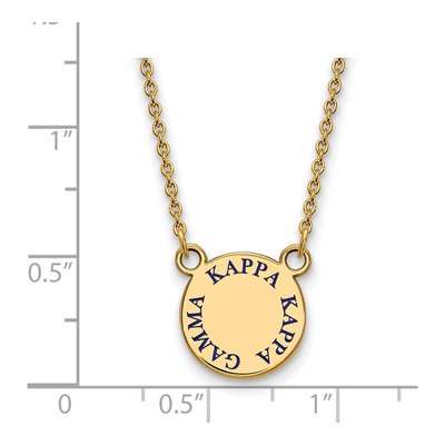 Kappa Kappa Gamma Gold-Plated Sterling Silver Sorority Text Small Color Enamel Necklace – view 2