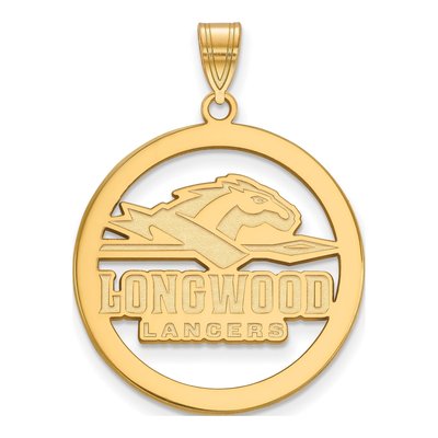 Longwood University Gold-Plated Sterling Silver Large Lancers Circle Pendant
