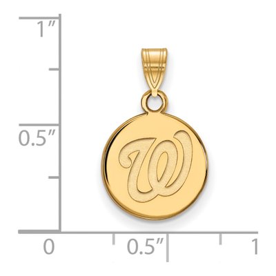 Washington Nationals Gold-Plated Sterling Silver Small Disc Pendant – view 2