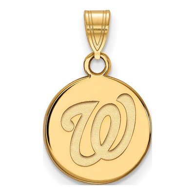 Washington Nationals Gold-Plated Sterling Silver Small Disc Pendant