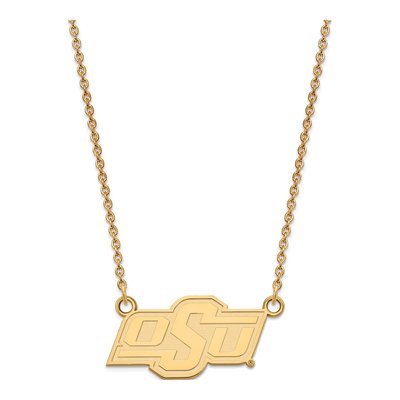 Oklahoma State University Gold-Plated Sterling Silver Small O-S-U Pendant Necklace – view 2