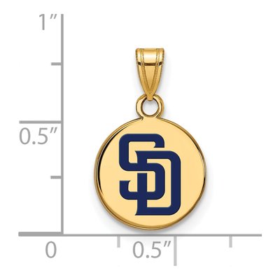 San Diego Padres Gold-Plated Sterling Silver Small Enamel Disc Pendant – view 2