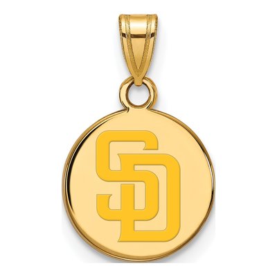 San Diego Padres Gold-Plated Sterling Silver Small Enamel Disc Pendant