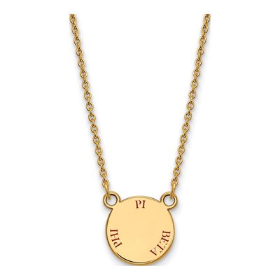 Pi Beta Phi Gold-Plated Sterling Silver Small Sorority Necklace