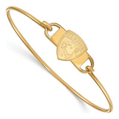 Florida Panthers Gold-Plated Sterling Silver Wire Bangle Bracelet