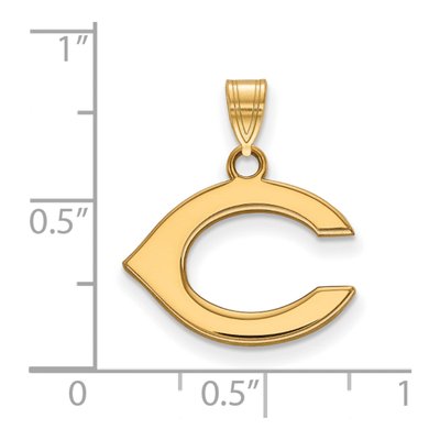 Cincinnati Reds Gold-Plated Sterling Silver Small Letter C Pendant – view 2
