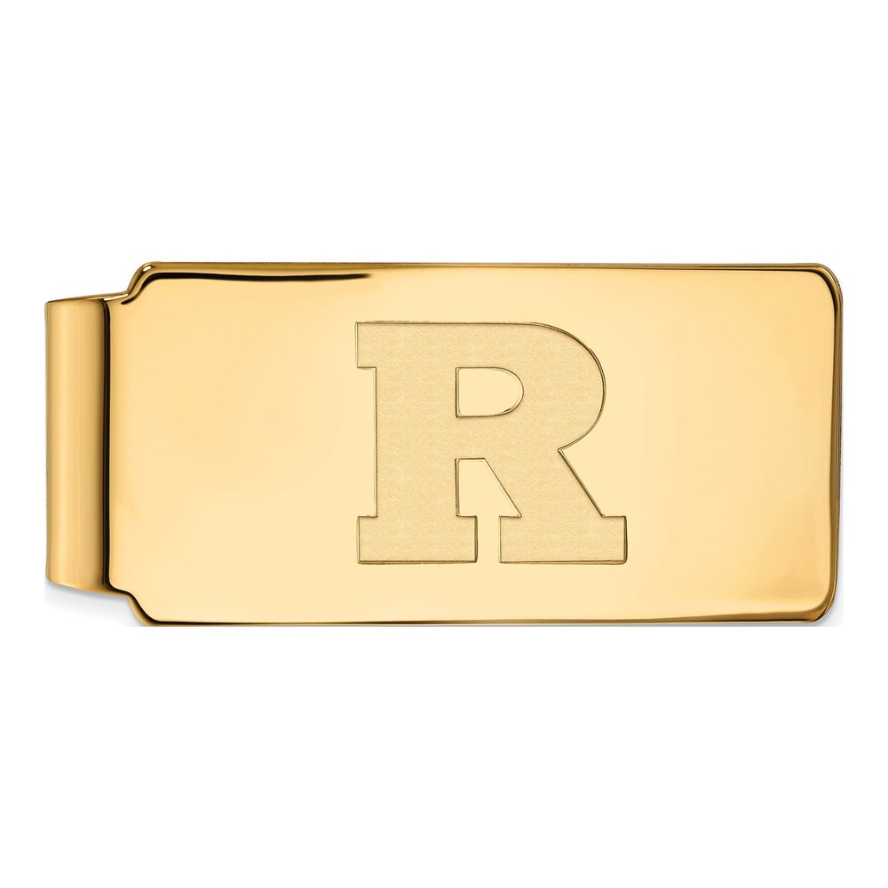 Sterling Silver Gold-Plated Logoart Rutgers University Letter R Money Clip
