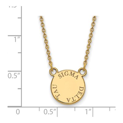 Sigma Delta Tau Gold-Plated Sterling Silver Sorority Text Small Color Enamel Necklace – view 2