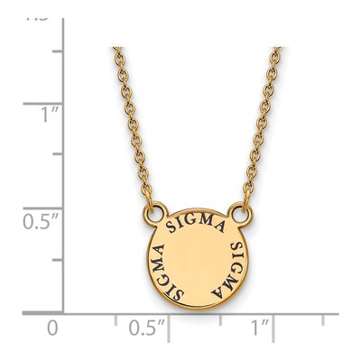 Sigma Sigma Sigma Gold-Plated Sterling Silver Small Sorority Enamel Pendant – view 2
