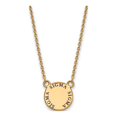 Sigma Sigma Sigma Gold-Plated Sterling Silver Small Sorority Enamel Pendant