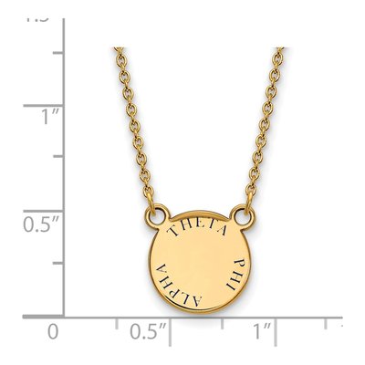 Theta Phi Alpha Gold-Plated Sterling Silver Small Sorority Pendant Necklace – view 2