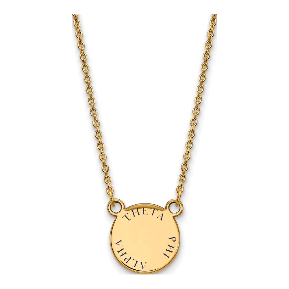 Theta Phi Alpha Gold-Plated Sterling Silver Small Sorority Pendant Necklace