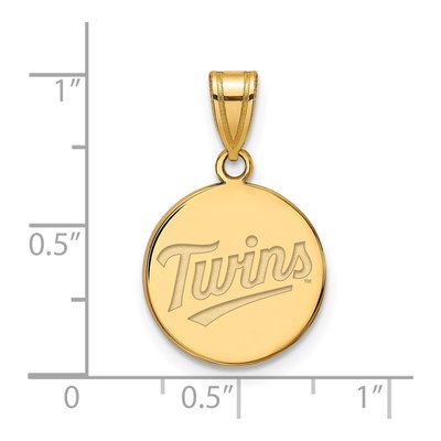 Minnesota Twins Gold-Plated Sterling Silver Medium Disc Pendant – view 2