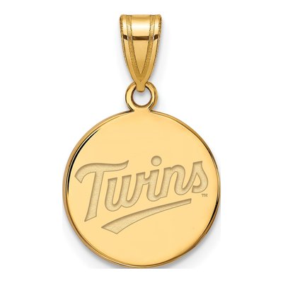 Minnesota Twins Gold-Plated Sterling Silver Medium Disc Pendant