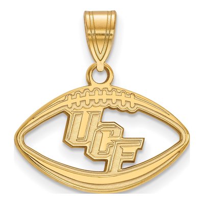 University of Central Florida Gold-Plated Sterling Silver Medium UCF Football Pendant