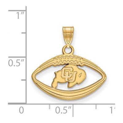 University of Colorado Gold-Plated Sterling Silver Medium Buffaloes Pendant – view 2