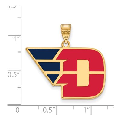 University of Dayton Gold-Plated Sterling Silver Large Enameled Pendant – view 2