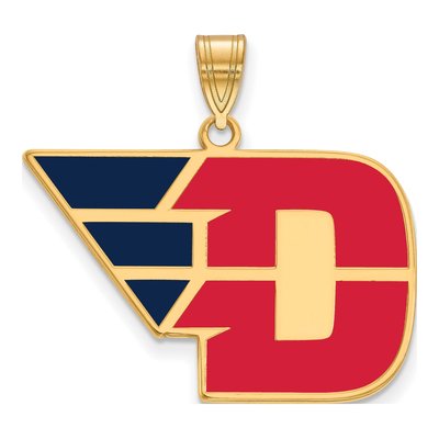 University of Dayton Gold-Plated Sterling Silver Large Enameled Pendant