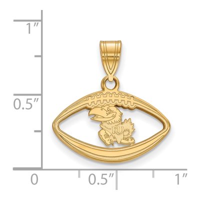 University of Kansas Gold-Plated Sterling Silver Medium Jayhawk Pendant – view 2