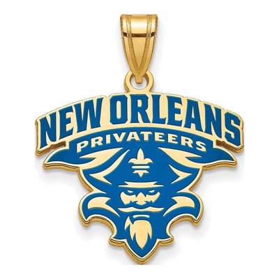 University of New Orleans Gold-Plated Sterling Silver Extra Large Enamel Pendant
