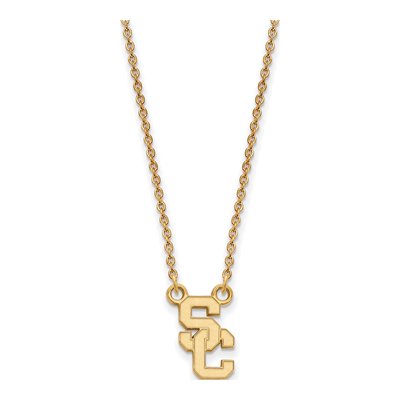 USC Trojans S-C Pendant Necklace, Sterling Silver