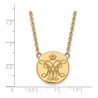 College of William & Mary Gold-Plated Sterling Silver Large Enameled Disc Pendant Necklace – view 2