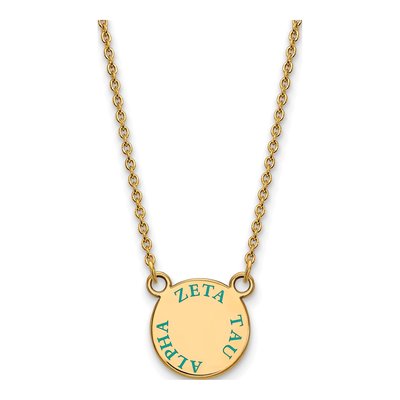 Zeta Tau Alpha Gold-Plated Sterling Silver Small Sorority Necklace